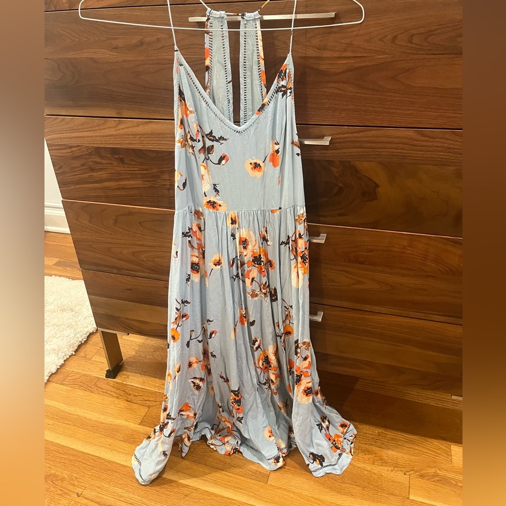 Anthropologie Blue Floral Sundress